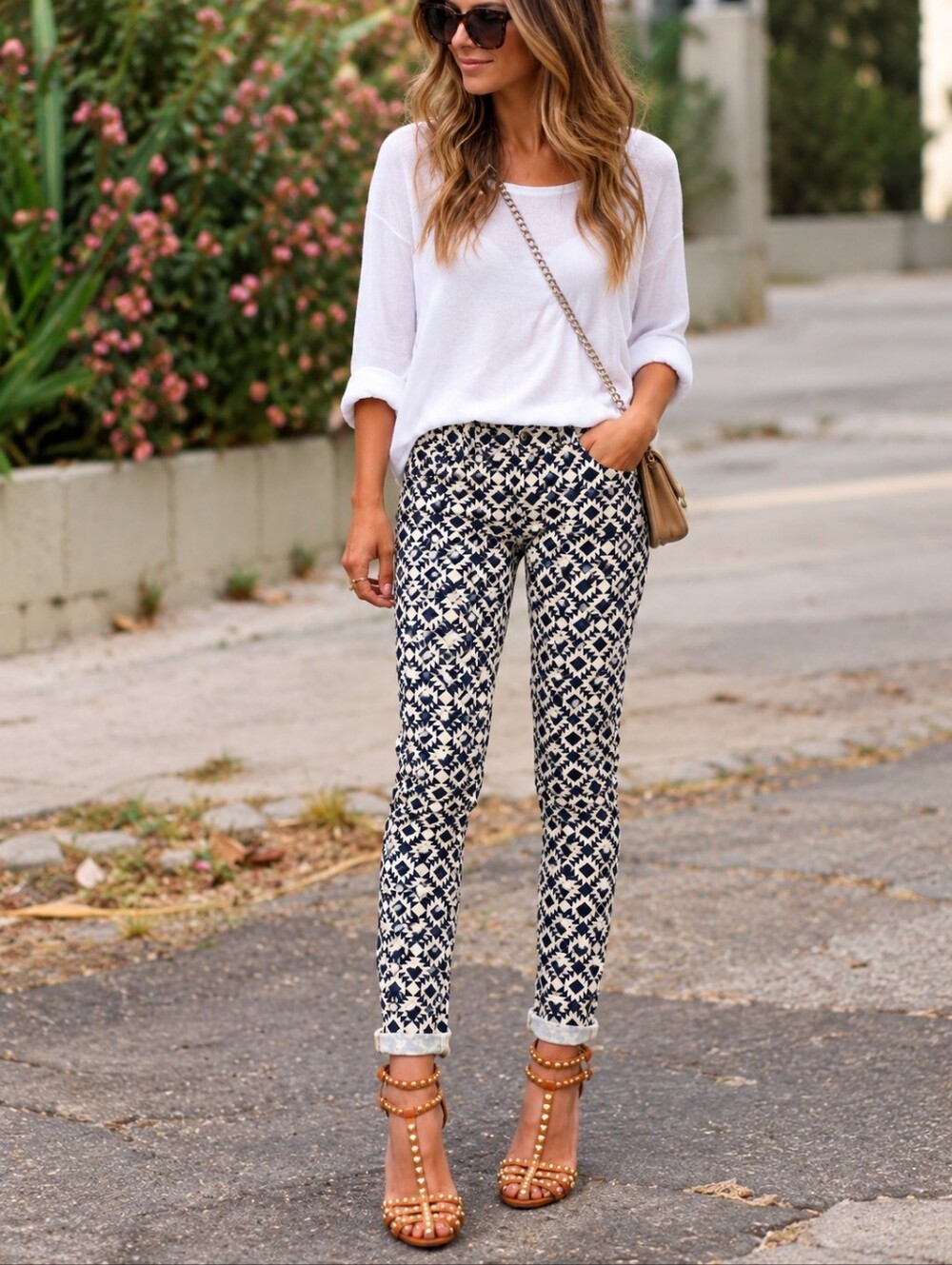 ❤ J CREW TOOTHPICK SKINNY GEOMETRIC PRINT JEANS, 14 (32)
